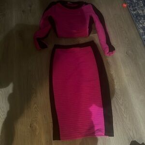 Missguided crop top and skirt ensemble